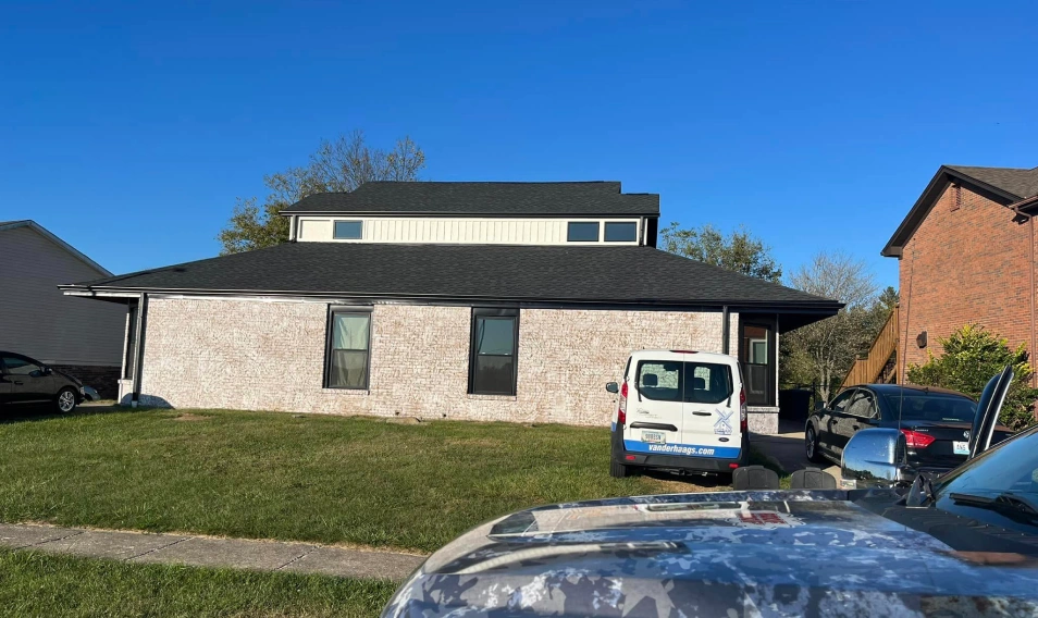 Full roof tear-off and new shingle system installed on a Kentucky home — second view