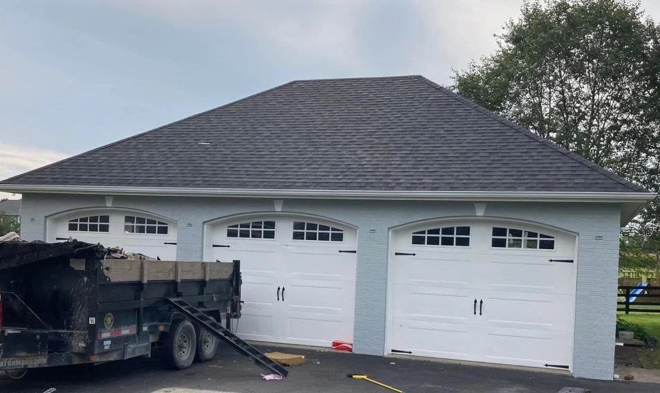 Steep-pitch residential roof completed by Spangler Roof Systems — second view