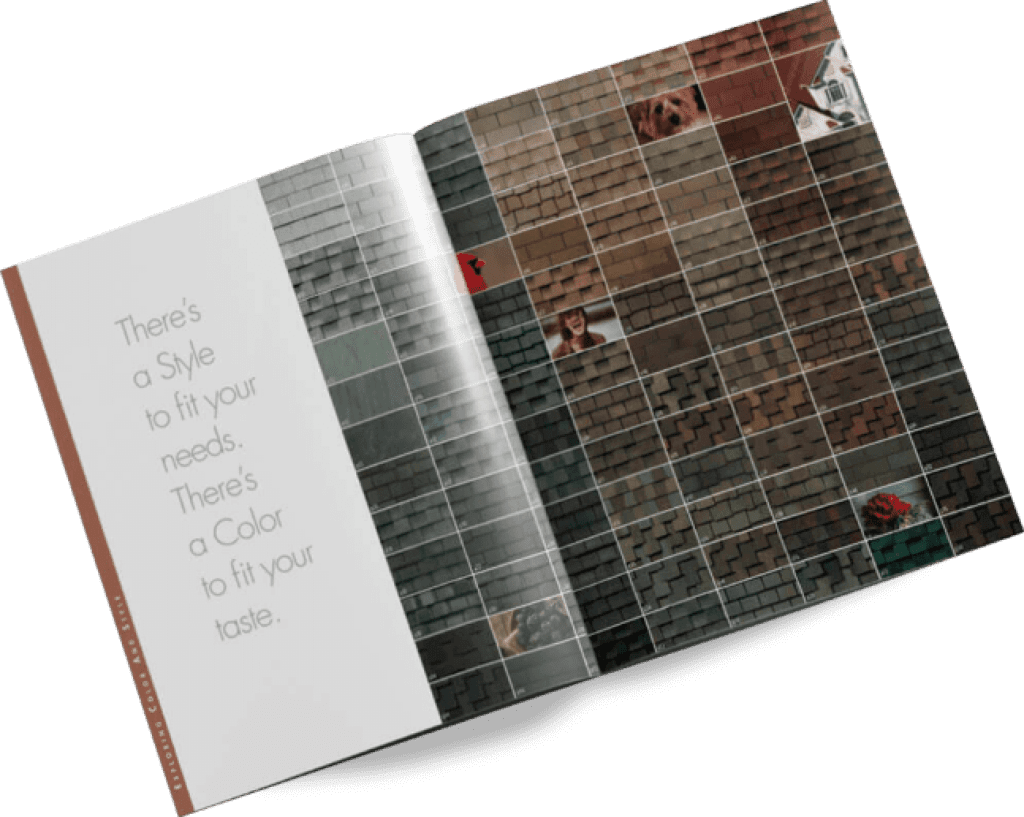 Range of asphalt roofing shingle colours and profiles